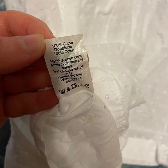 Cotton White Polka Dot Top S - Picture 2 of 8